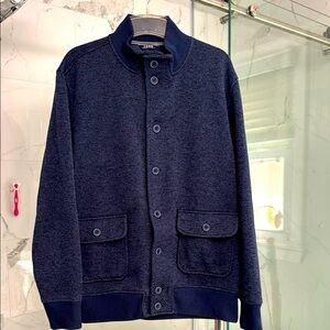 Izod Men's Navy Blue Button-Up Cardigan Sweater